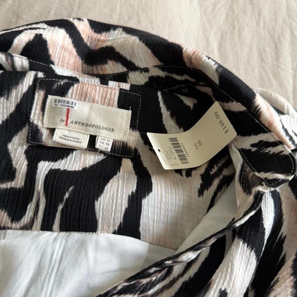 Anthropologie Zebra Print Wrap Dress Size 10 - Picture 5 of 6